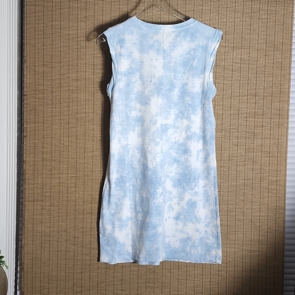 NWT Sanctuary Blue & White Tie Dye Shirt Dress - Picture 2 of 4